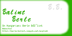 balint berle business card